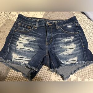 American Eagle Outfitters Dark Blue Jean Midi Shorts size 10